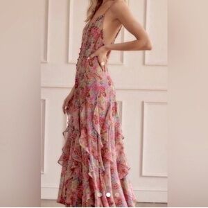 12th Tribe Vibrant Floral Maxi Dress